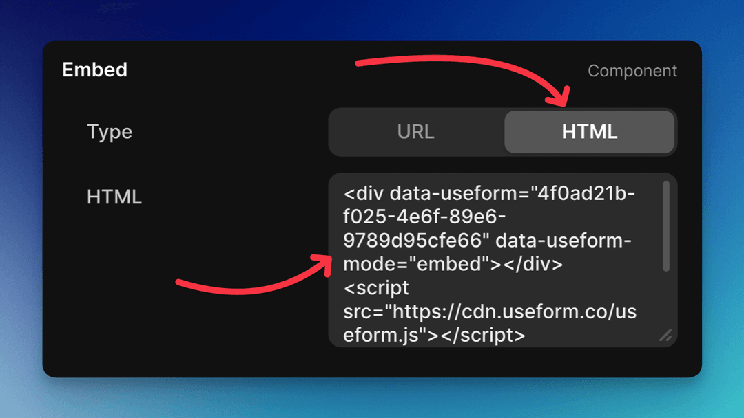 Paste the HTML code