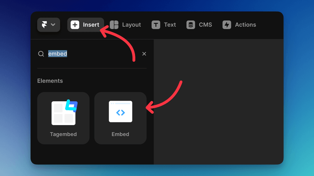 Insert into Framer website