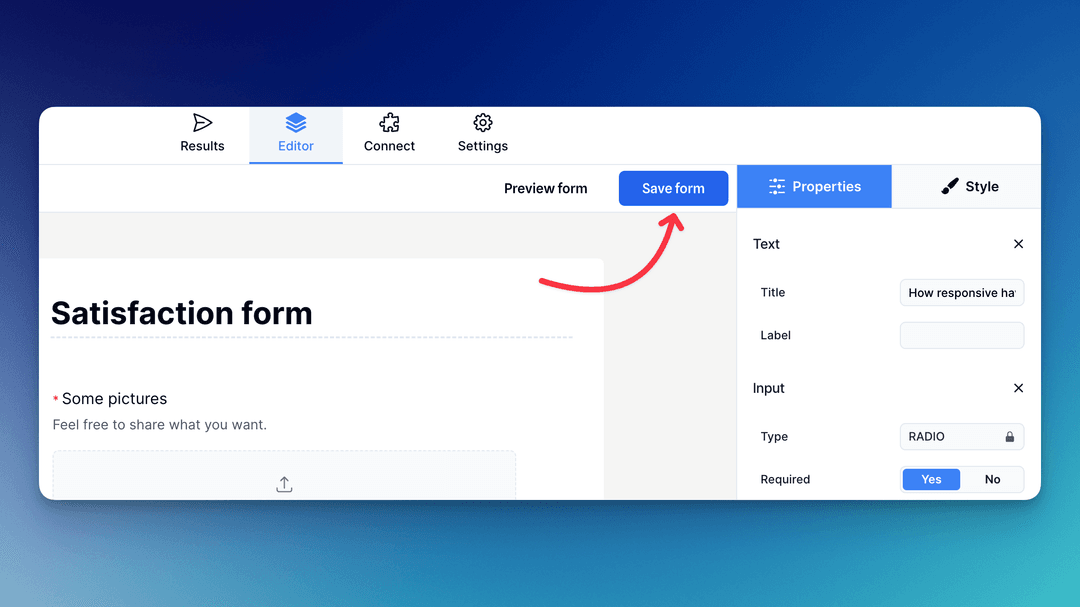 Save your form