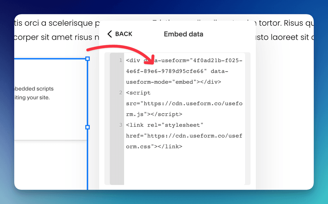 Paste the embed code