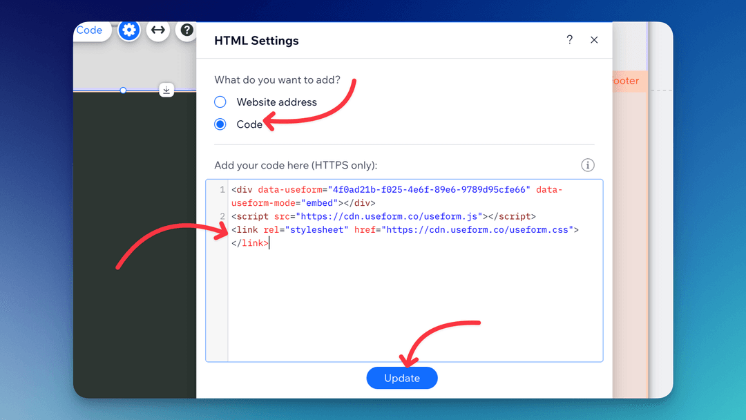 Paste the embed code