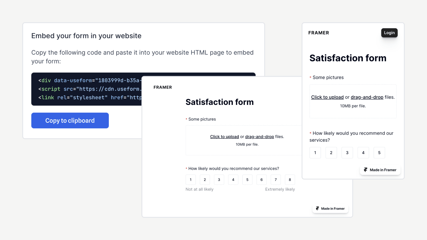 Integrate your form into your Framer website