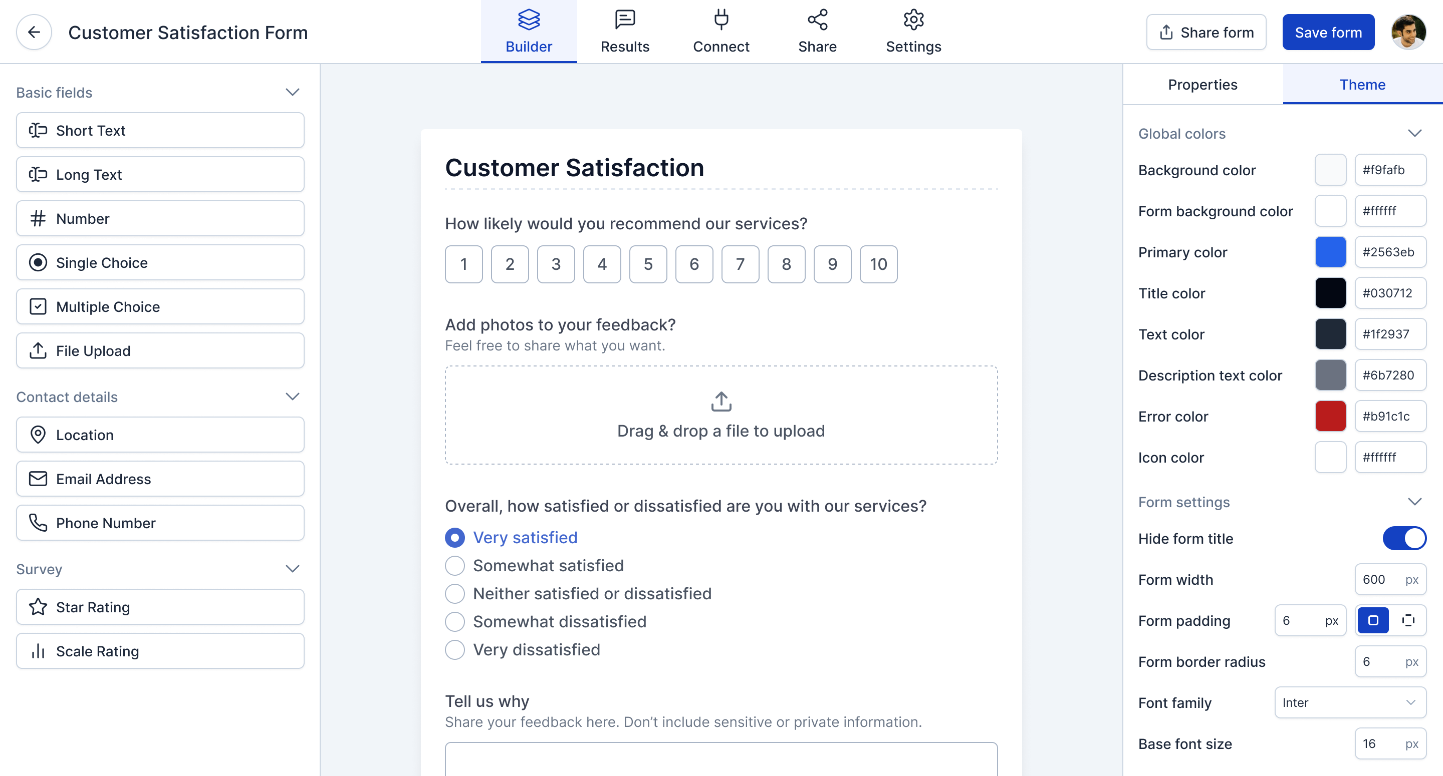 Enero Forms dashboard interface
